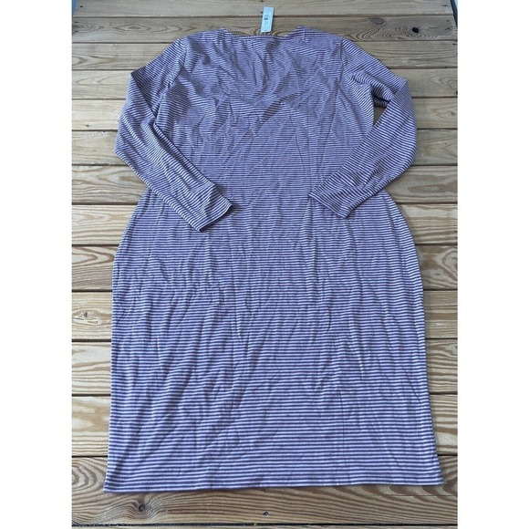 NWT DE Collection Stripe Social Type Dress Size XL Women’s Taupe MSRP $36.99 - Picture 2 of 7